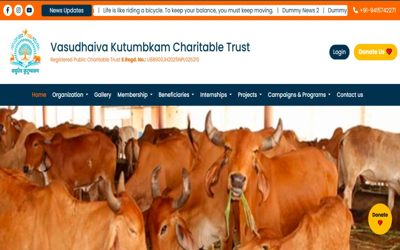 Vasudhaiva Kutumbakam Charitable Trust - NGO & Social Welfare Portal