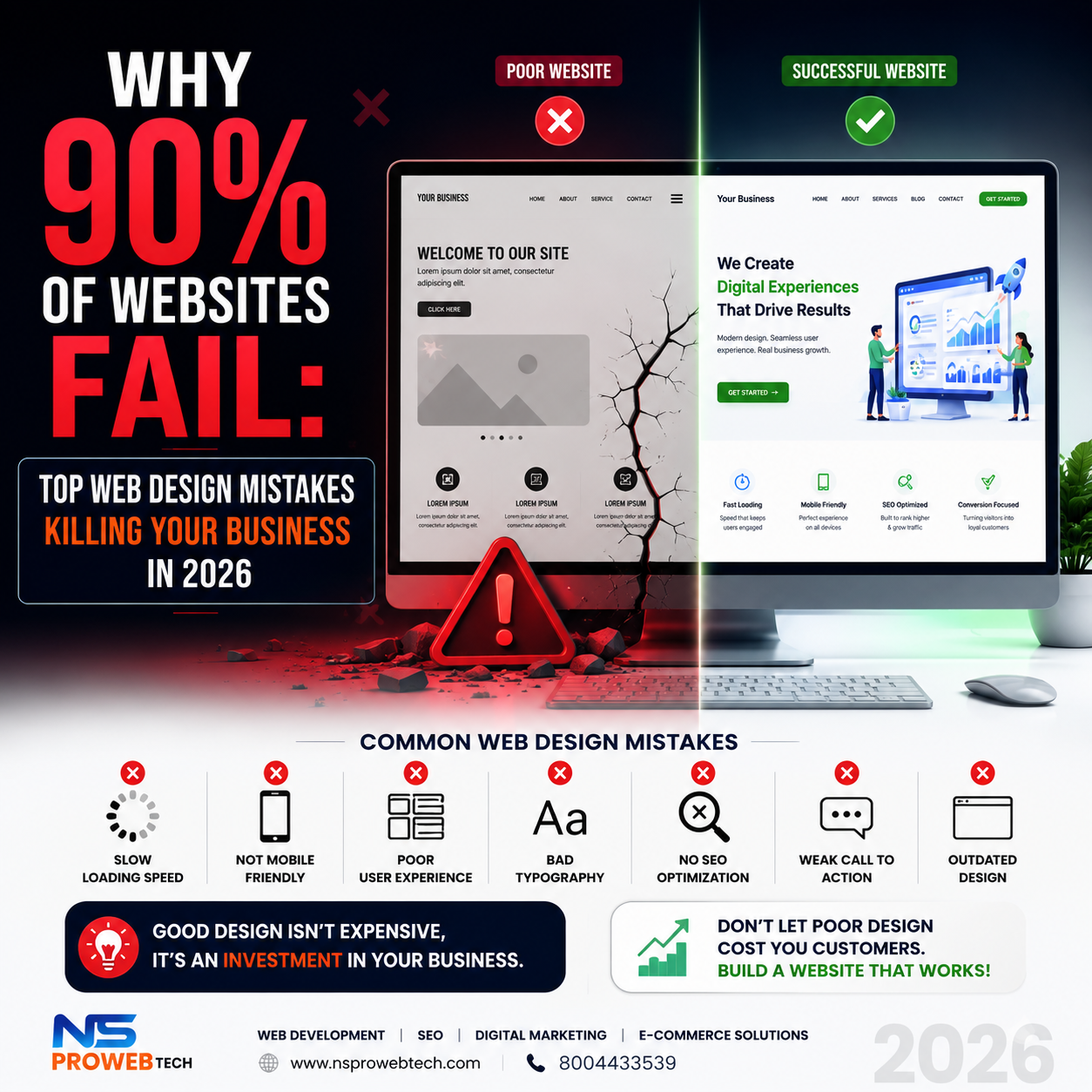 Why 90% of Websites Fail: Top Web Design Mistakes Killing Your Business in 2026